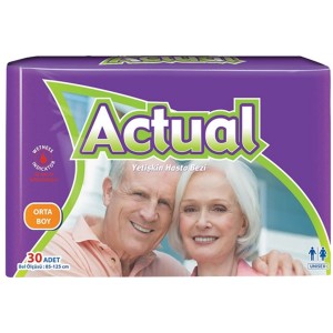 ACTUAL Belbantlı Hasta Bezi Orta BOY ( Medium ) 30 ADET ACTUAL Belbantlı Hasta Bezi Orta BOY ( Medium ) 30 ADET