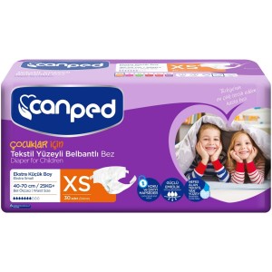 Canped Belbantlı Hasta Bezi EKSTRA KÜÇÜK ( XSMALL ) 30 ADET Canped Belbantlı Hasta Bezi EKSTRA KÜÇÜK ( XSMALL ) 30 ADET