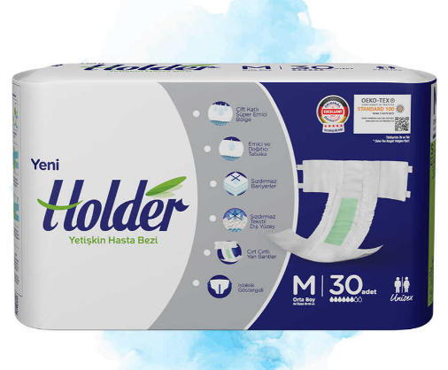 HOLDER  Belbantlı Hasta Bezi Orta BOY ( Medium ) 30 ADET