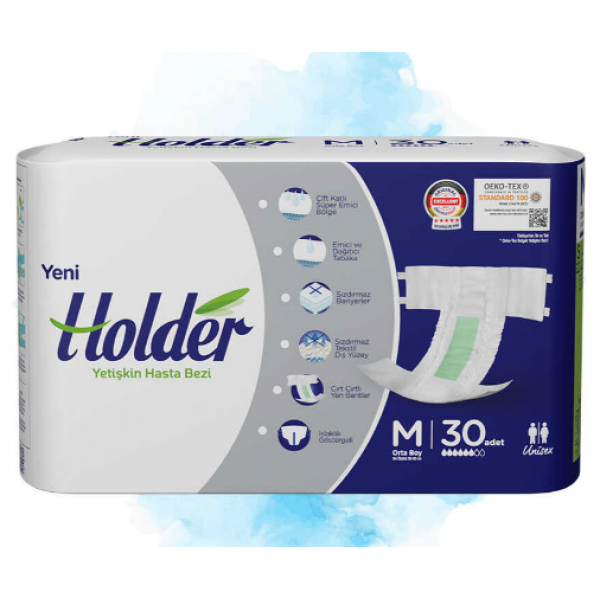 HOLDER  Belbantlı Hasta Bezi Orta BOY ( Medium ) 30 ADET